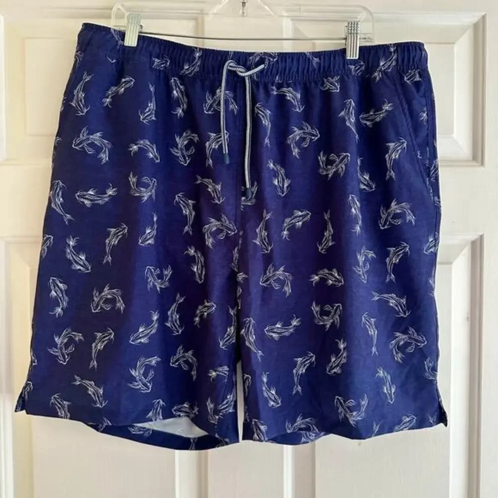 NWT Peter Millar Atlantic Blue Secret Cove Swim Trunks‎ Blue Size XL Coastal